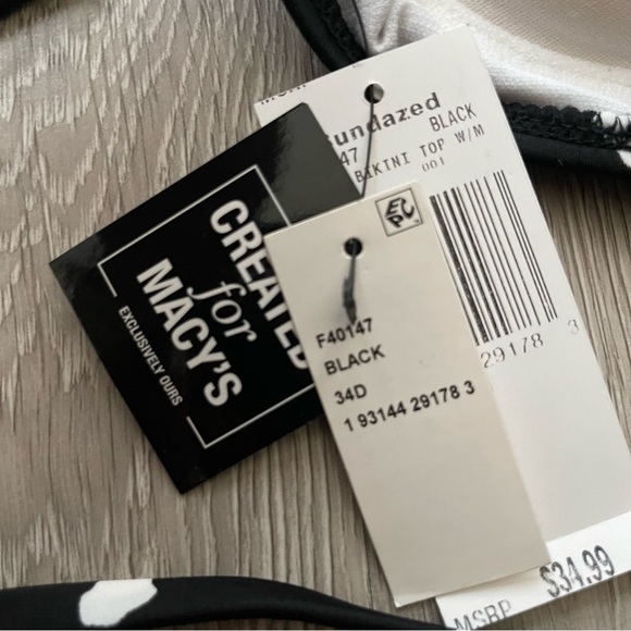 Black and white Halter swim bathing Suit size 34D - Picture 3 of 7